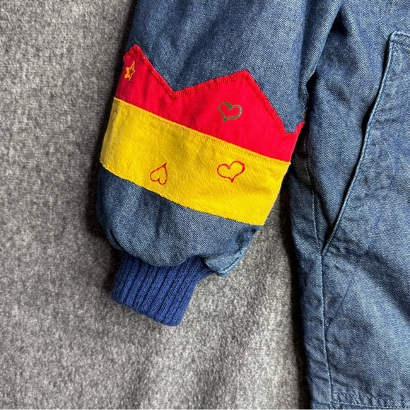 VTG  Handmade Denim  Reversible  Jacket Womens Quilted Multicolored Cardigan L - Picture 3 of 10